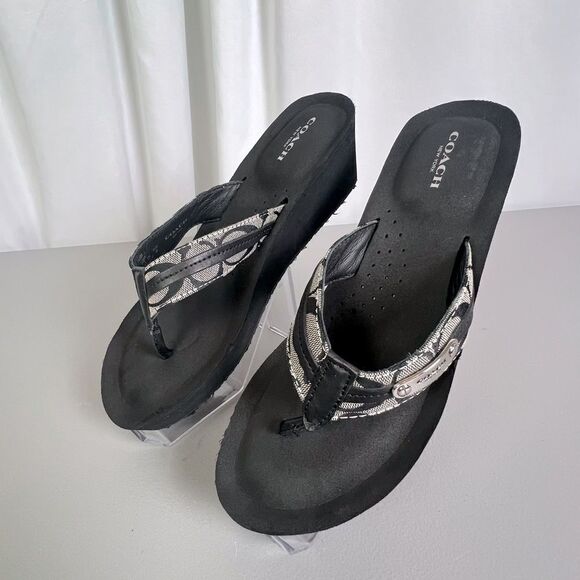 COACH JADEN WOMENS SANDALS BLACK SIZE 10B - Picture 3 of 11